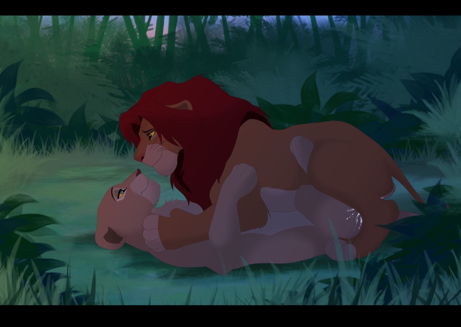 absurd_res balls black_bars bodily_fluids canon_couple cum disney duo e621 felid female feral feral_on_feral from_front_position genital_fluids genitals hi_res intraspecies letterbox lion love lying male male/female mammal missionary_position nala_(the_lion_king) on_back on_model pantherine romantic romantic_couple ronai sex simba_(the_lion_king) the_lion_king toony
