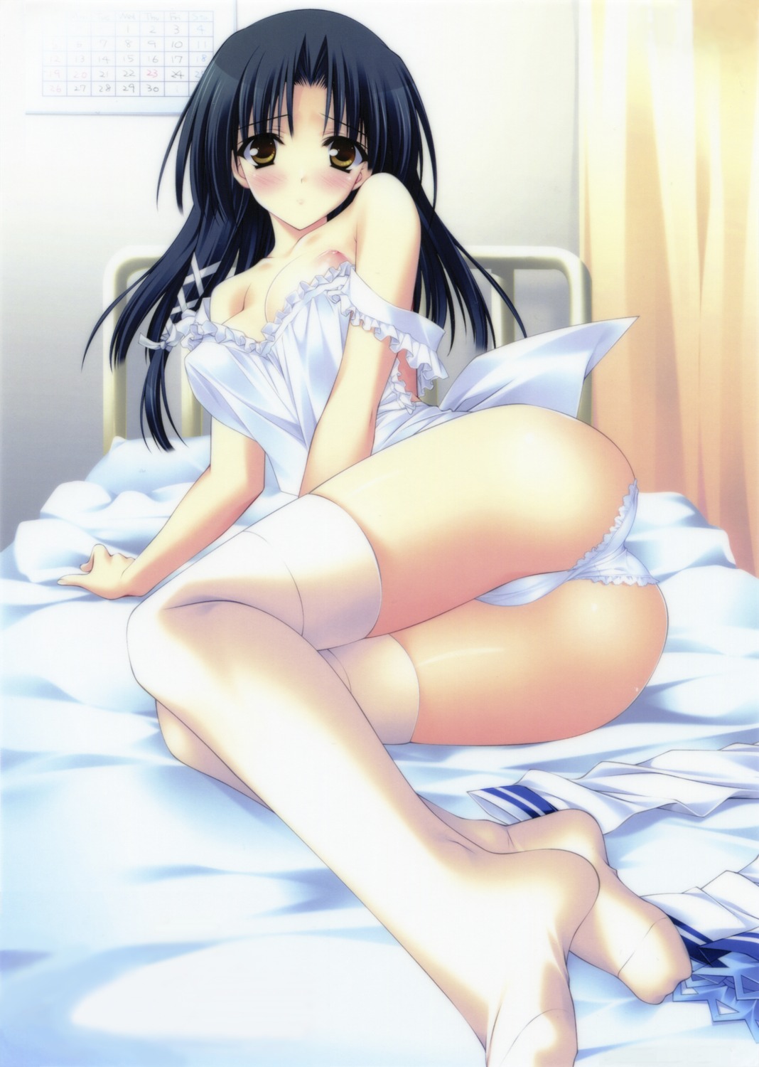 breasts female high_resolution naked_apron nanjou_chidori nipples rule34 sakura_bitmap suzuhira_hiro underwear