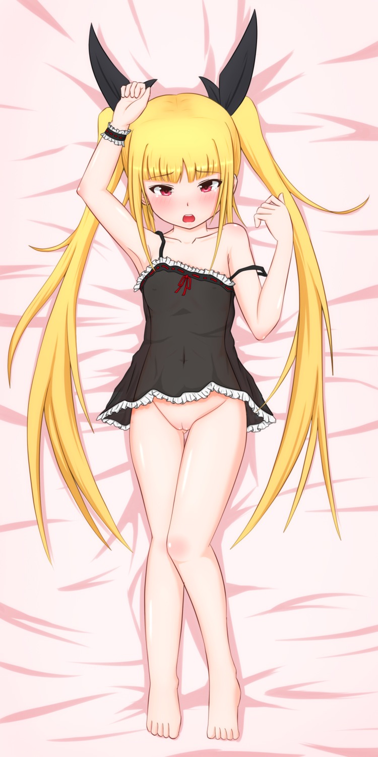 barefoot blazblue dress female pussy rachel_alucard red_eyes rule34 tagme vagina yellow_hair