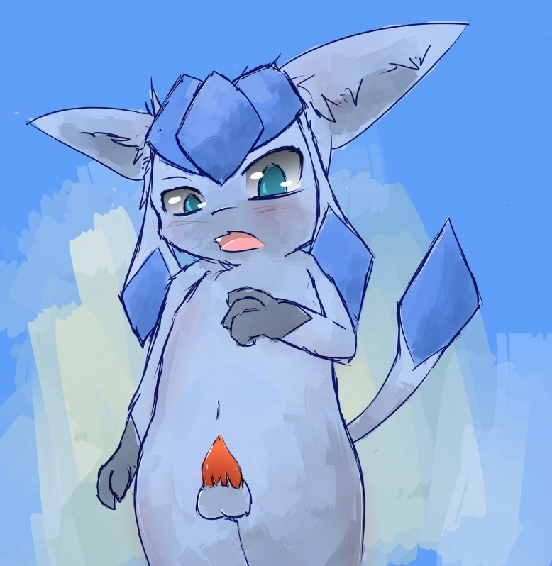 blue_hair color eeveelution furry generation_4_pokemon glaceon male male_only nintendo pokemon pokemon_(species) rule34 solo