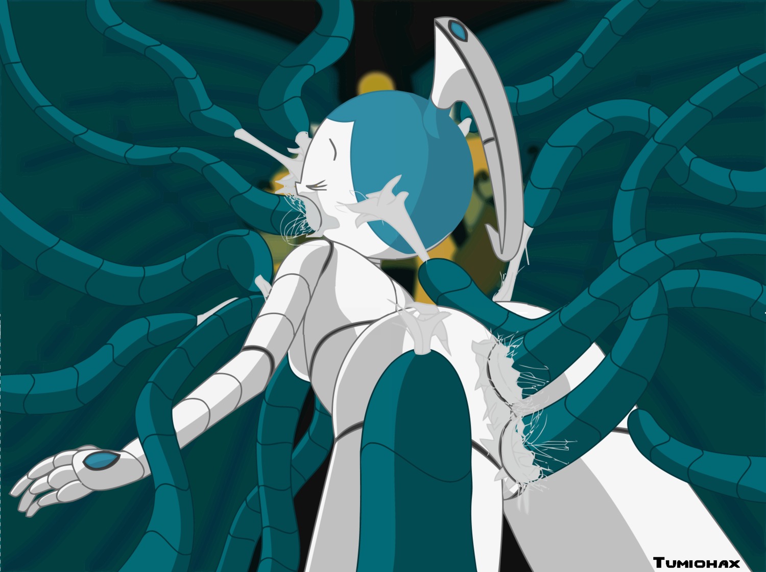 2d female humanoid jenny_wakeman mechanical_tentacles my_life_as_a_teenage_robot robot robot_girl robot_humanoid rule34 sex_machine smooth_skin tagme tentacles tumiohax