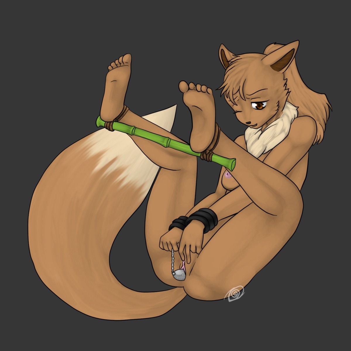 1:1 2011 5_toes anthro bamboo bamboo_object bdsm biped breasts brown_eyes canid canine dildo dipstick_tail e621 eevee feet female generation_1_pokemon genitals hair hi_res humanoid_feet humanoid_hands legs_up mammal markings masturbation nintendo nipples nude one_eye_closed penetration phoenix_of_a_down plantigrade pokemon pokemon_(species) pokemorph ponytail restraints sex_toy soles solo spread_legs spreader_bar spreading tail tail_markings toes toying_self vaginal vaginal_masturbation vaginal_penetration vulva