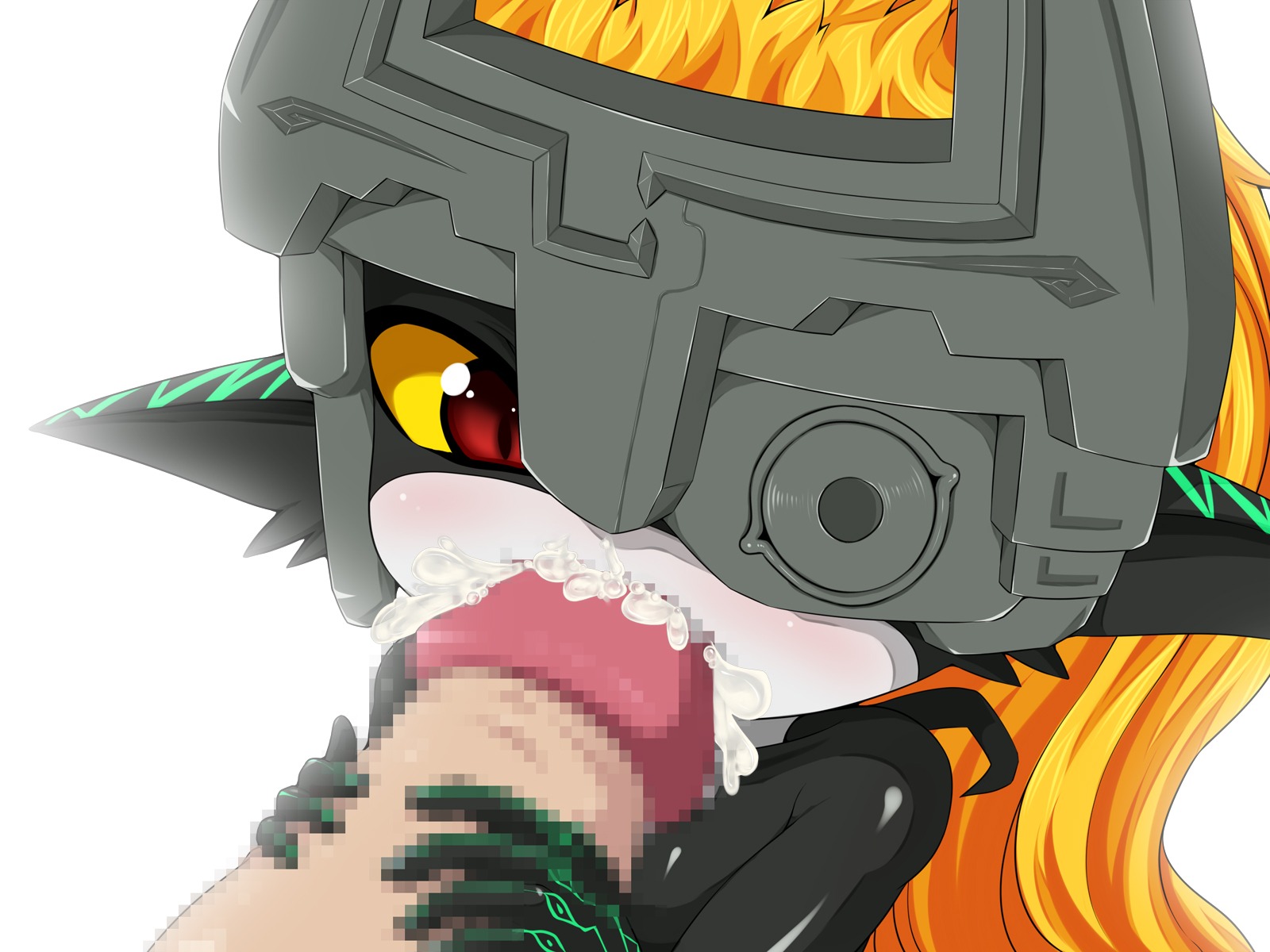 1boy 1girls amau_(artist) censored cum cum_in_mouth fellatio female highres imp imp_midna male midna monster_girl oral penis red_eyes rule34 the_legend_of_zelda twilight_princess white_background