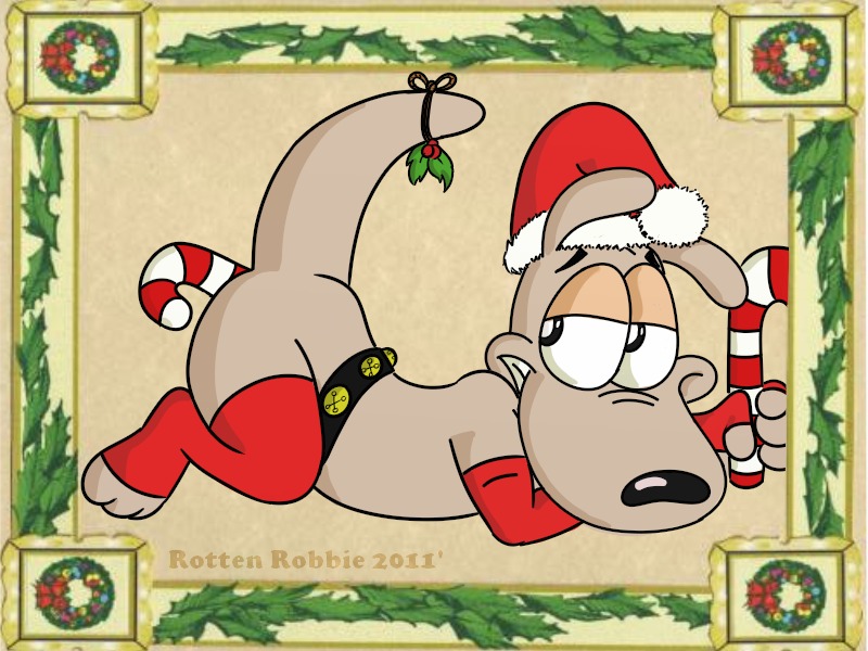 2011 anthro candy_cane candy_cane_insertion christmas christmas_outfit furry male male_only marsupial nickelodeon rocko rocko's_modern_life rotten_robbie rule34 wallaby