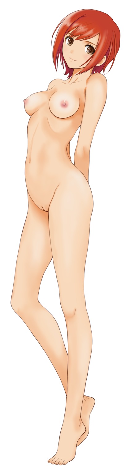 breasts brown_eyes female female_only human kanon_seena nude pale_skin rule34 short_hair side_view solo standing tagme