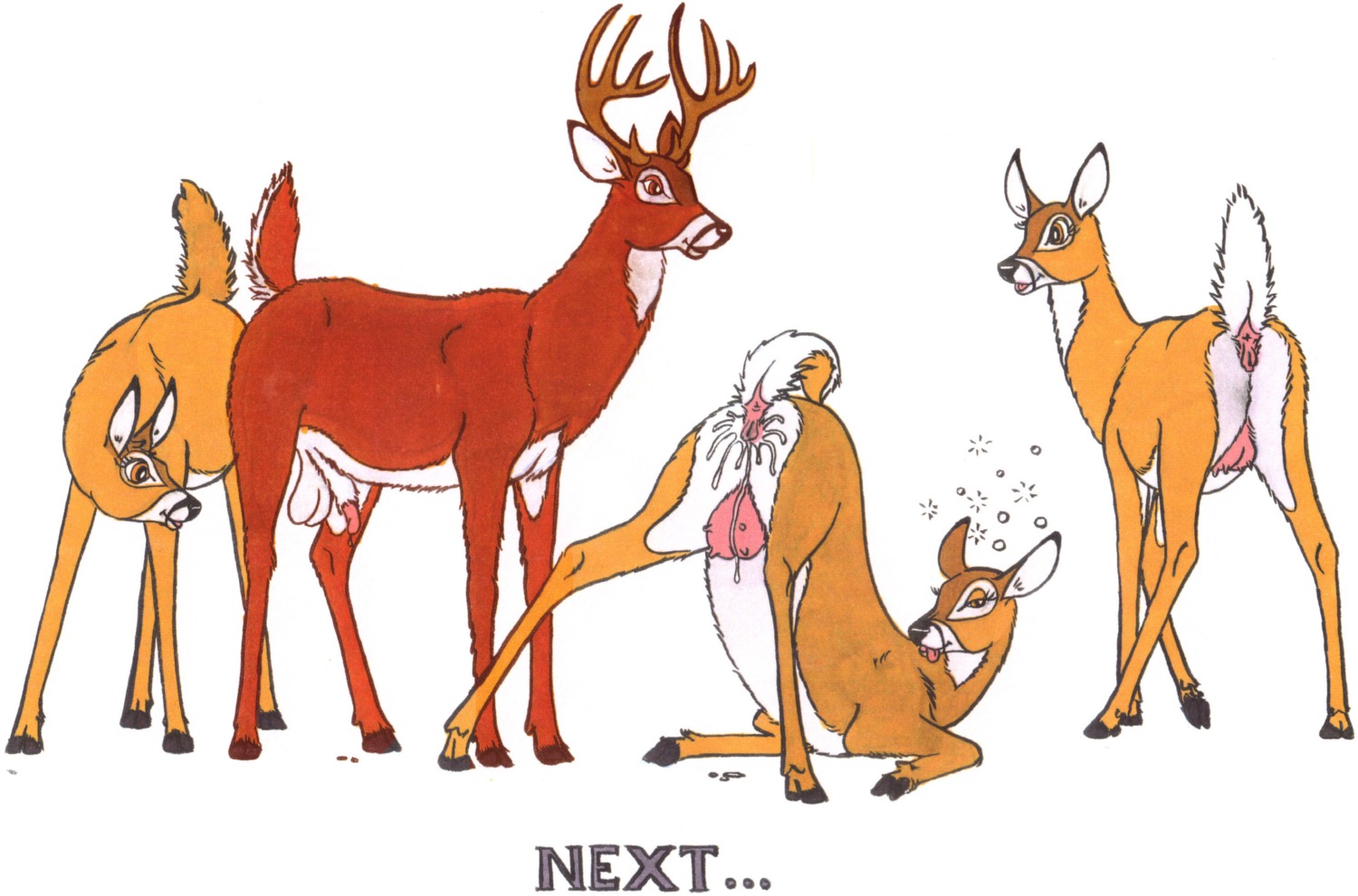 after_sex after_vaginal after_vaginal_penetration afterglow anatomically_correct anatomically_correct_genitalia anatomically_correct_penis anatomically_correct_vulva animal_genitalia animal_penis animal_vulva antlers anus ass_up balls bodily_fluids brown_body brown_eyes brown_fur butt cervine_genitalia cervine_penis cervine_vulva cum cum_drip cum_in_vagina cum_inside cum_on_ground cum_on_udders cum_splatter deer dripping e621 english_text female feral feral_on_feral fucked_silly fur genital_fluids genitals group group_sex half-closed_eyes half-erect hi_res hooves horn lemon_testicles looking_at_another looking_at_genitalia looking_at_viewer male male/female mammal multicolored_body multicolored_fur narrowed_eyes new_world_deer open_mouth orgasm penis penis_tip presenting presenting_hindquarters raised_tail red_body red_fur scut_tail sex sheath short_tail simple_background smile tail tail_anus teats text tim_o'rourke tongue tongue_out traditional_media_(artwork) two_tone_body two_tone_fur udders vulva warm_colors white-tailed_deer white_background white_body white_fur