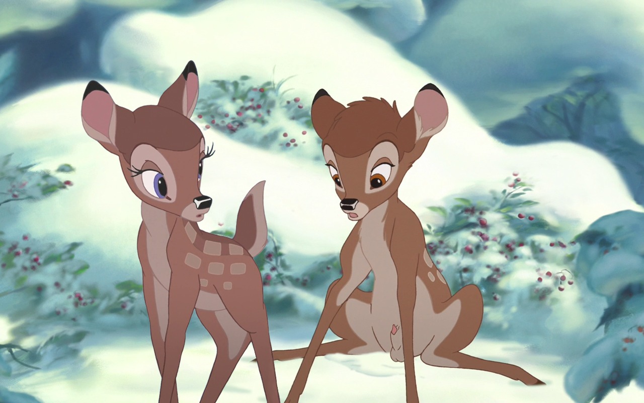 balls bambi_(character) bambi_(film) cub cub_on_cub deer disney faline female female_cub feral magnus1890 male male_cub male_focus penis rule34 tagme testicles