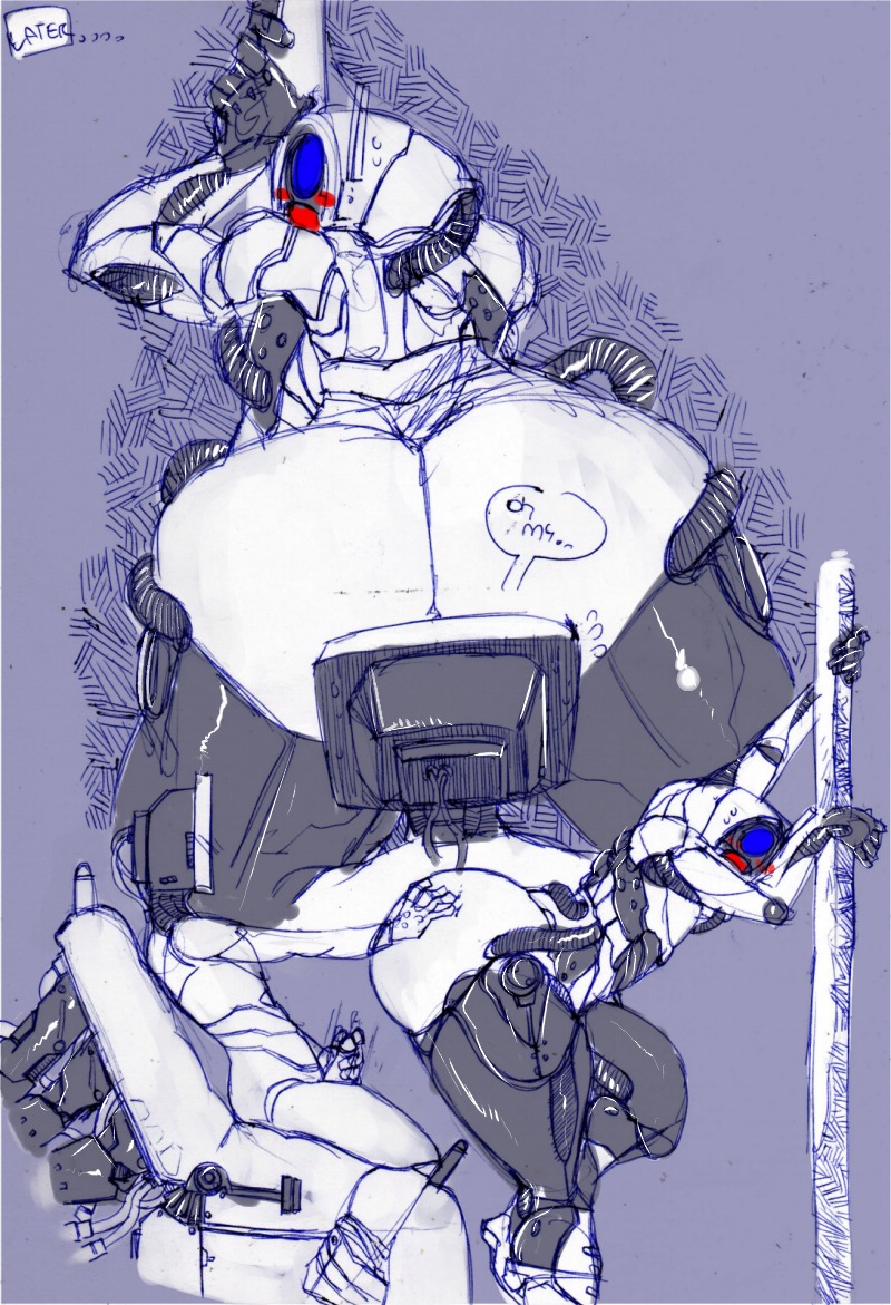 bent_over female geth male mass_effect masturbation penis robot roly-x rule34