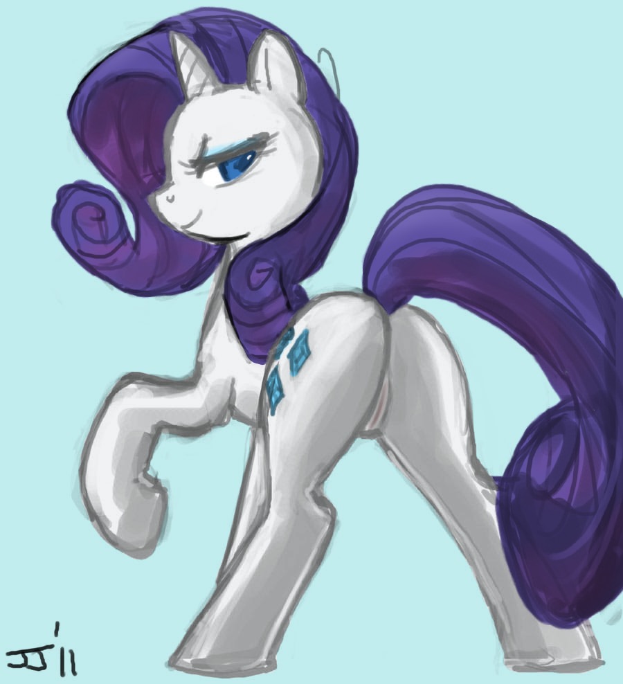2011 2d equine female feral friendship_is_magic full_color hasbro horse john_joseco my_little_pony mythological_creature mythological_equine mythology no_penetration pony purple_hair quadruped rarity_(mlp) rule34 smooth_skin solo solo_female tagme unicorn