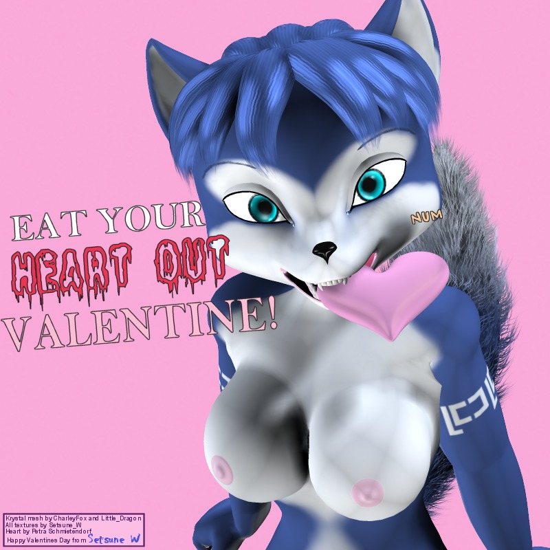 3d anthro canine female female_only fox fur furry krystal krystal_(littledragon) rule34 setsune_w solo star_fox valentine's_day