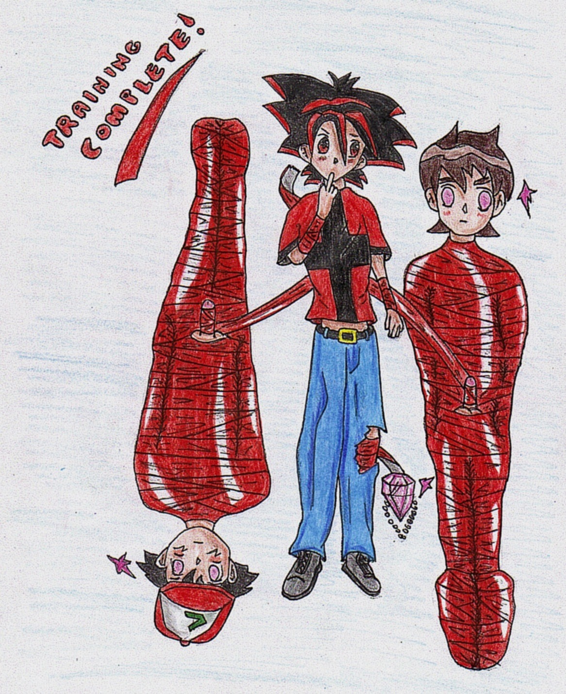 3boys ben_10 ben_tennyson bondage brainwashing conditioning crossover gay male male_only malesub pokemon rule34 satoshi_(pokemon) tape yaoi