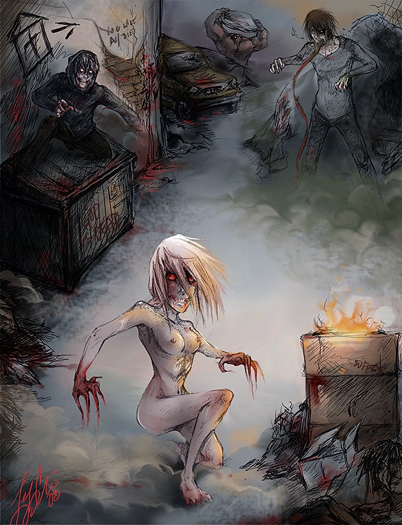 1girls 2d 3boys artist_request blood breasts clawed_fingers claws clothed clothed_male clothing completely_nude female hunter_(left_4_dead) left_4_dead left_4_dead_(series) long_hair long_tongue looking_at_viewer male multiple_boys multiple_males muscular muscular_male nipples nude nude_female rule34 smoker_(left_4_dead) tagme tank_(left_4_dead) tongue tongue_out white_hair witch_(left_4_dead) zombie zombie_boy zombie_girl zombie_only