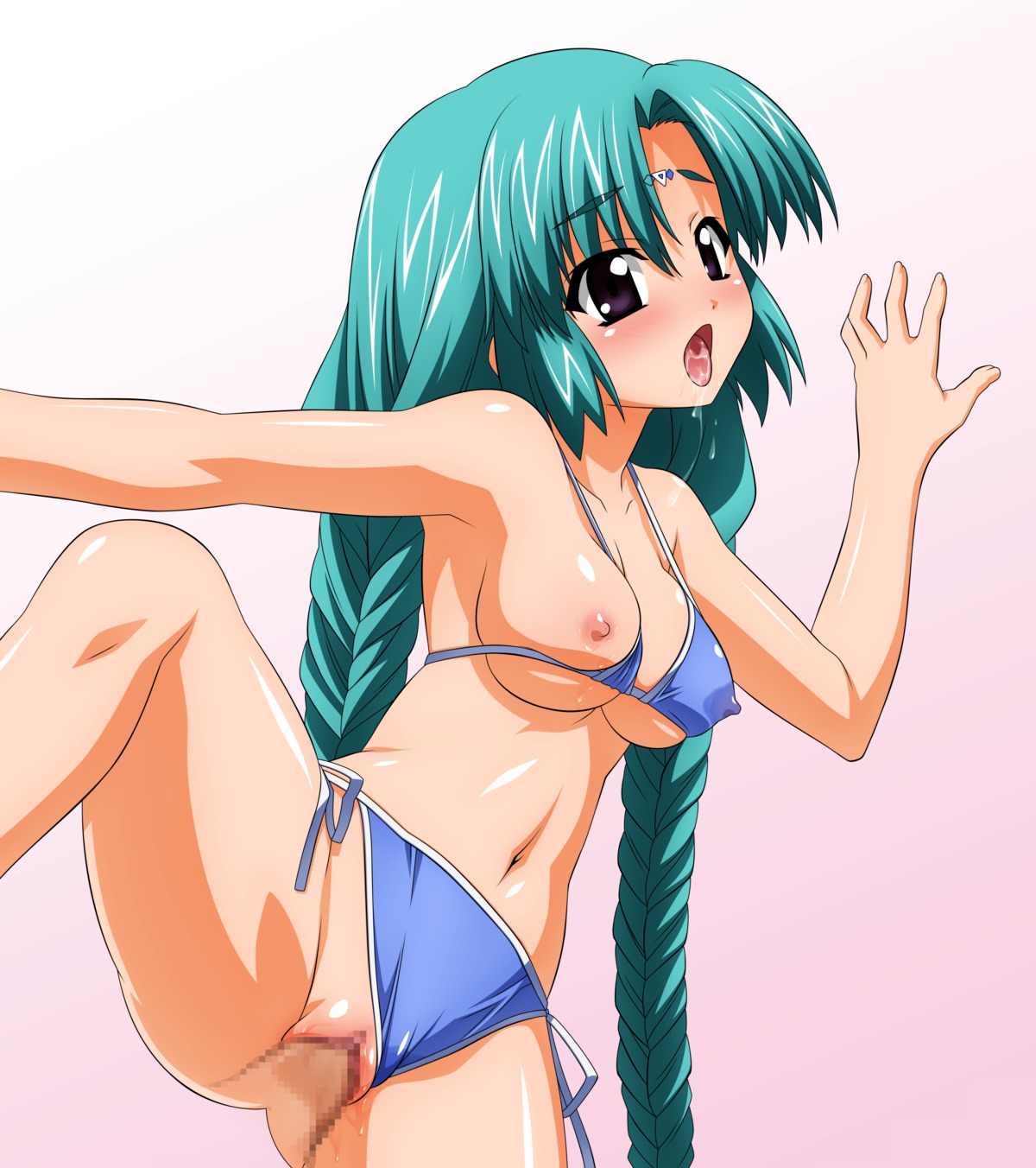 bikini canal_volfied censored erect_nipples female lost_universe male mizugi nipples oppai over_drive over_drive_(artist) overdrive penis pussy rule34 sex sugimura_tomokazu vagina wave_ride