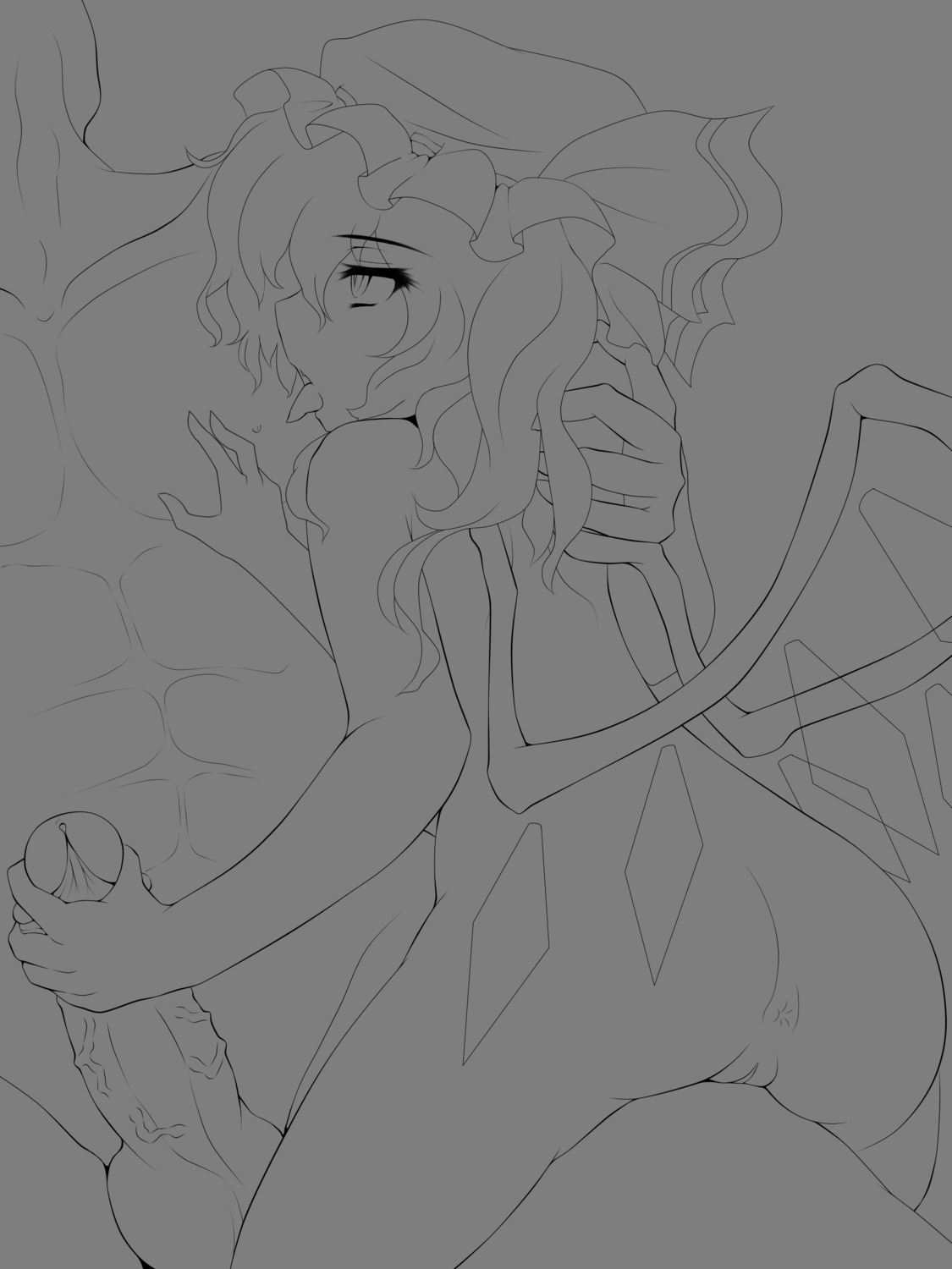 female flandre_scarlet monochrome rule34 tagme touhou