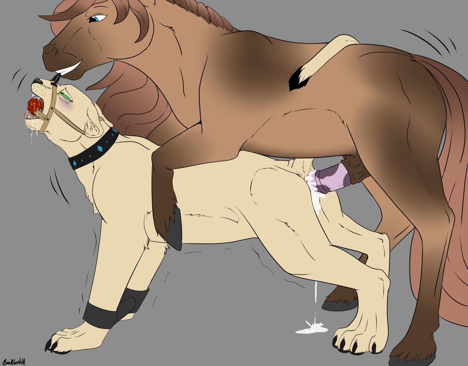 absurd_res ahegao anal anal_penetration animal_genitalia animal_penis anus backlash91 ball_gag bdsm bodily_fluids bondage bound collar colored conditional_dnp cum cum_in_ass cum_inside cum_on_ground digital_media_(artwork) digitigrade dominant dominant_feral dominant_male drooling duo e621 equid equine equine_genitalia equine_penis erection felid female female_penetrated feral feral_on_feral feral_penetrated feral_penetrating feral_penetrating_feral from_behind_position gag genital_fluids genitals green_eyes grey_background hi_res horse interspecies leaking lion looking_pleasured male male/female male_penetrating male_penetrating_female mammal mounting nude pantherine penetration penis predator/prey predator_penetrated quadruped raised_tail restraints saffus saliva sex side_view simple_background slave spreader_bar story story_in_description submissive submissive_female submissive_feral tail tail_anus vulva