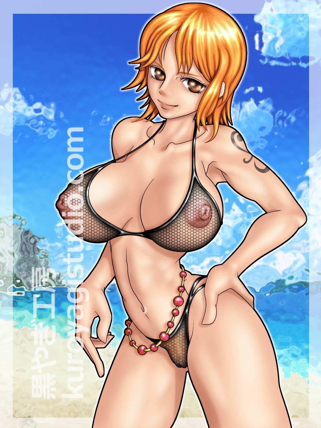 clothing female female_only kuroyagi_studio looking_at_viewer nami_(one_piece) one_piece pre-timeskip rule34 tagme tattoo