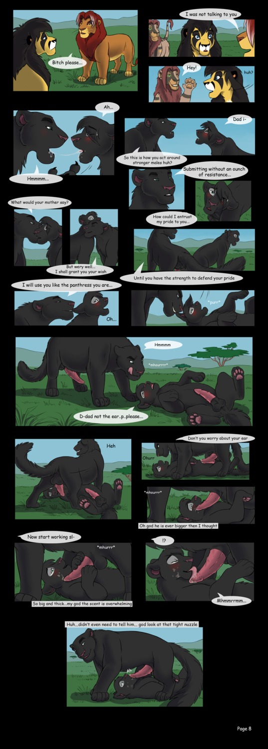 2012 absurd_res animal_genitalia animal_penis anus backsack bad_parenting balls big_penis blush bodily_fluids butt child comic dialogue digitigrade disney duo e621 english_text erection eyes_closed father_(lore) father_and_child_(lore) father_and_son_(lore) feet felid feline_genitalia feline_penis fellatio feral feral_on_feral genital_fluids genitals group hi_res hindpaw incest_(lore) leopard licking lion male male/male male_penetrated male_penetrating male_penetrating_male mammal melanistic multiple_scenes nude open_mouth oral outside outside_sex pantherine parent_(lore) parent_and_child_(lore) parent_and_son_(lore) paws penetration penile penile_spines penis penis_lick precum profanity quadruped reallynxgirl saliva saliva_string sex shads son_(lore) speech_bubble spread_legs spreading submissive tail text the_lion_king the_shadow_of_light tongue tongue_out ubaya young