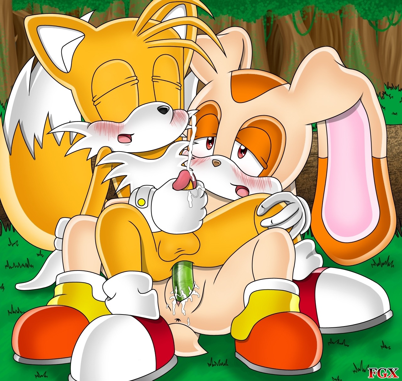 anthro cream_the_rabbit cub cub_on_cub female female_cub fox fur furry handjob interspecies male male_cub male_focus male_penetrated rabbit rule34 sega sonic_(series) sonic_the_hedgehog_(series) straight tails tails_the_fox