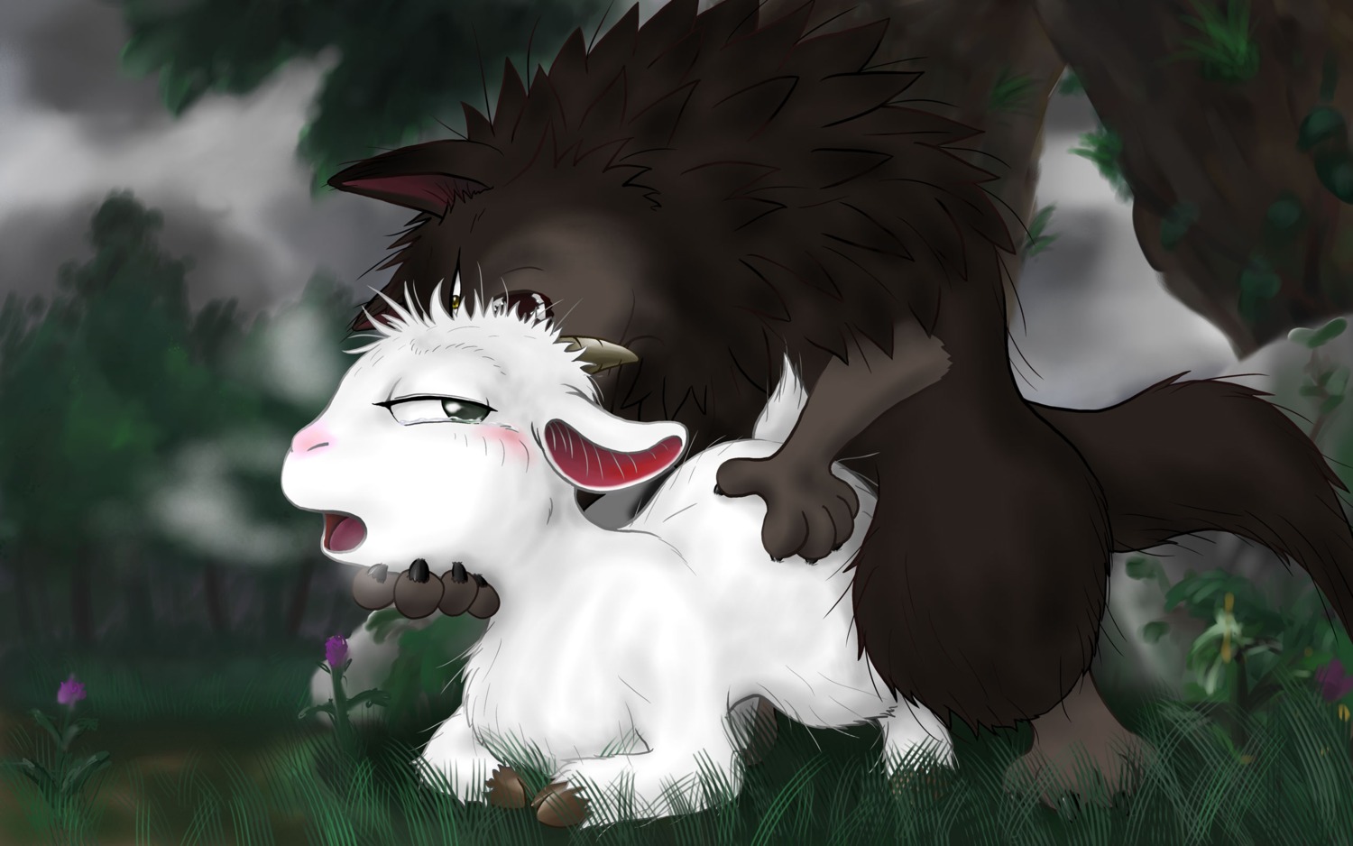 canine female feral giro_(one_stormy_night) goat male male/female mei's_mother one_stormy_night rule34 wolf