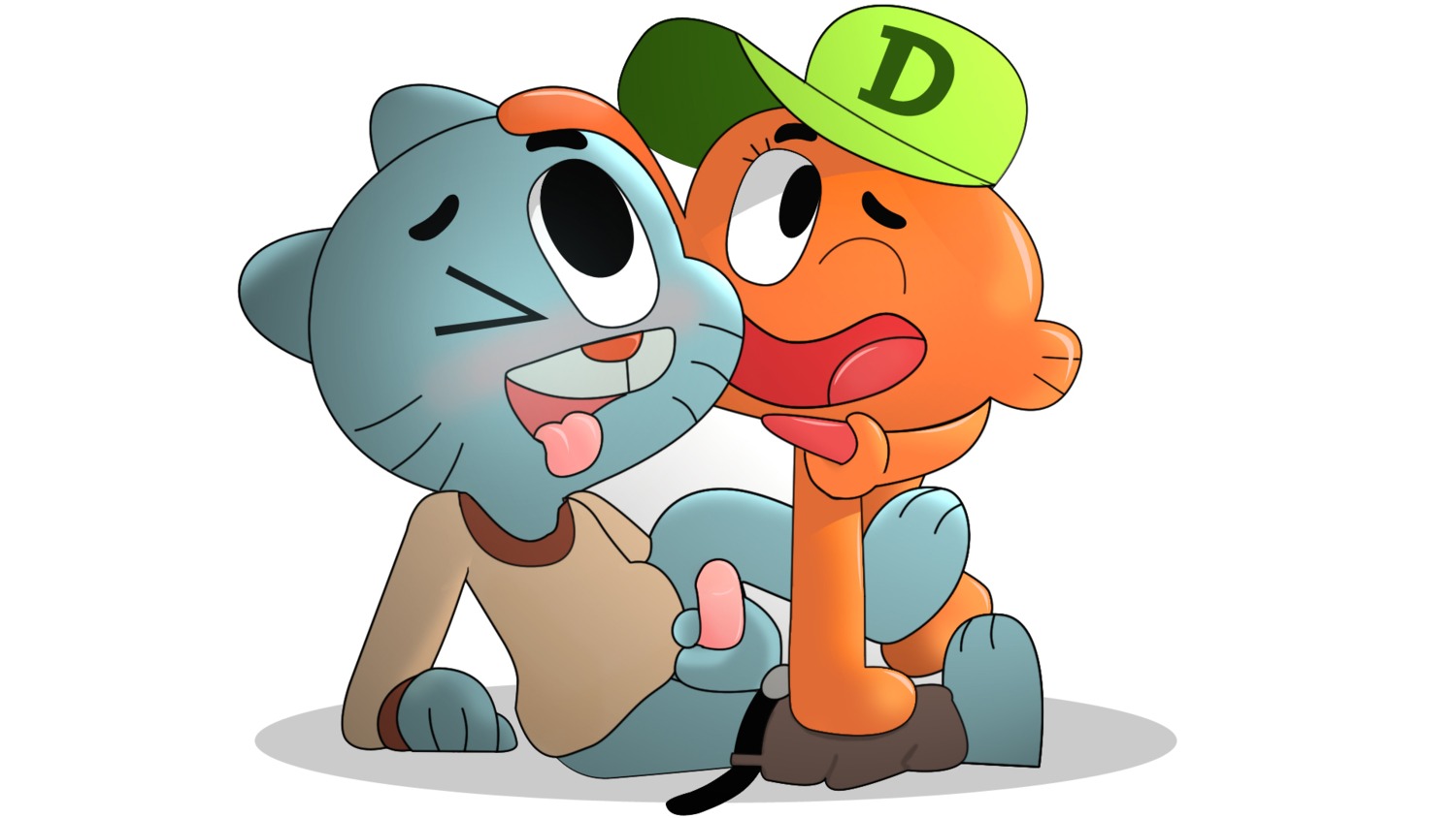2boys animal_penis anthro anthro/anthro anthro_cat anthro_male anthro_on_anthro anthro_only artist_request blue_body blue_fur bottomless brother brother/brother brother_and_brother brothers cap cartoon_network cat color colored cub darwin_watterson duo eyelash eyelashes feline first_porn_of_character first_porn_of_franchise fish gay goldfish green_hat gumball_watterson hat incest interspecies interspecies_yaoi jacking_off jacking_off_together male male/male male_cub male_focus male_only marine masturbation mouth_open one_eye_closed open_mouth orange_background orange_body pants pants_down penis rule34 tawog the_amazing_world_of_gumball tongue tongue_out white_background yaoi young younger_anthro younger_male