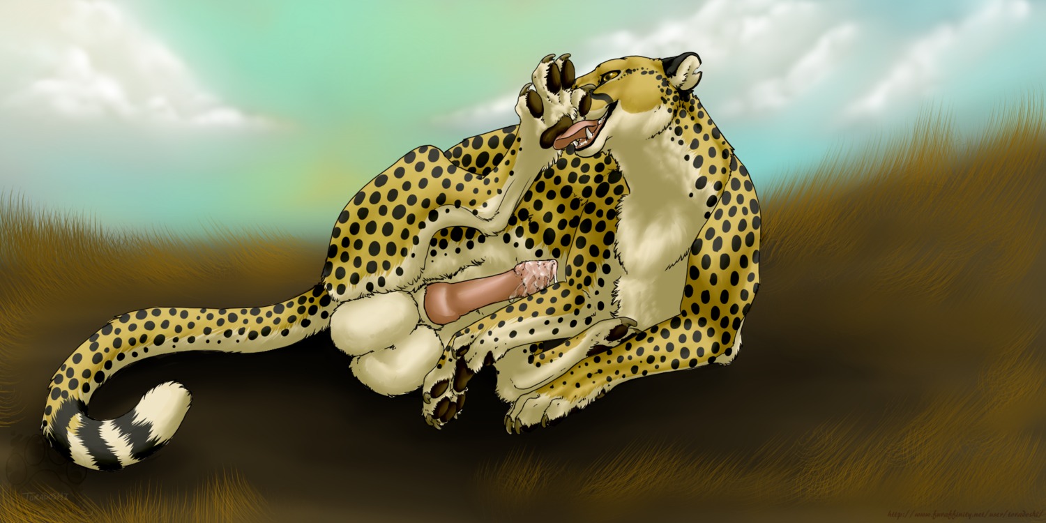 2:1 4_toes auto_foot_lick balls big_balls bodily_fluids cheetah claws cloud digital_media_(artwork) e621 erection feet felid feline feral foot_fetish foot_lick foot_play genital_fluids genitals hi_res huge_balls hyper hyper_balls hyper_genitalia licking male mammal non-morph nude outside pawpads paws penis precum savanna self_lick sky solo spots tail toe_claws toes tongue tongue_out toradoshi