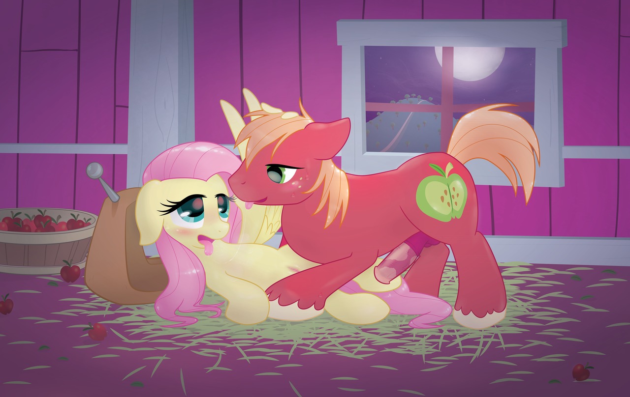 animal_genitalia animal_penis apple big_macintosh_(mlp) bodily_fluids duo e621 earth_pony equid equine equine_genitalia equine_penis erection feathered_wings feathers female feral fluttershy_(mlp) food friendship_is_magic fruit genitals hasbro horse male male/female mammal my_little_pony mythological_creature mythological_equine mythology night nude pegasus penis plant pony quadruped saliva surgicalarts tail tongue vulva wings yellow_body yellow_feathers