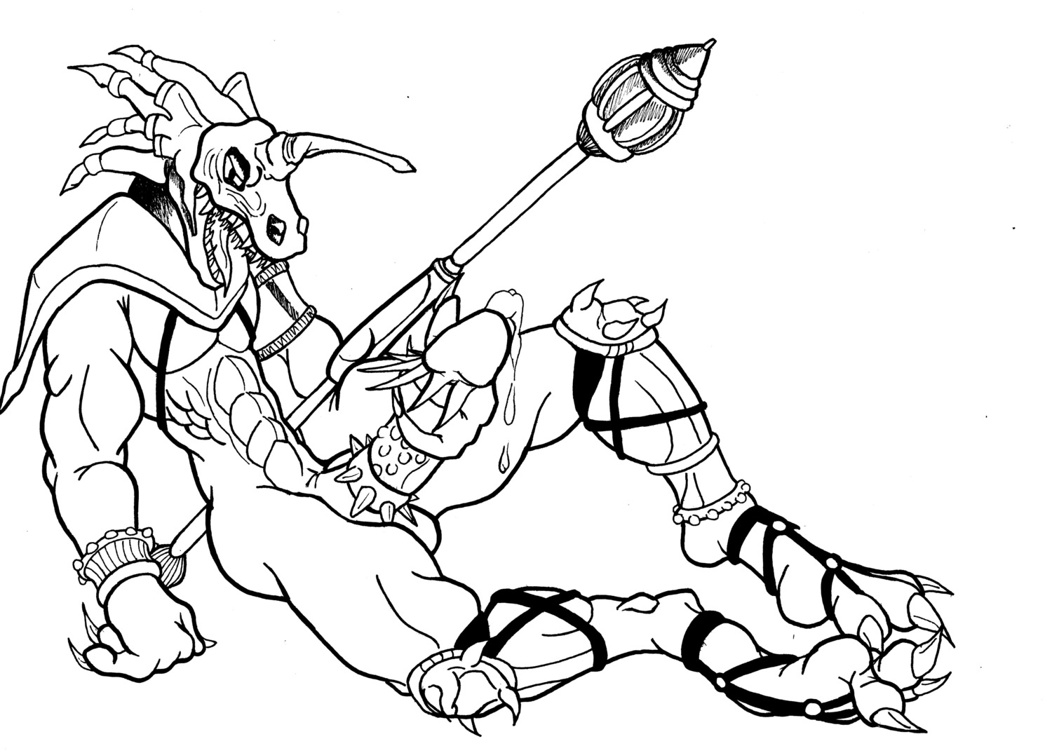 anthro anthro_only castlevania castlevania:_symphony_of_the_night furry galamoth james_corck male male_only monochrome no_humans penis rule34 solo solo_male tagme