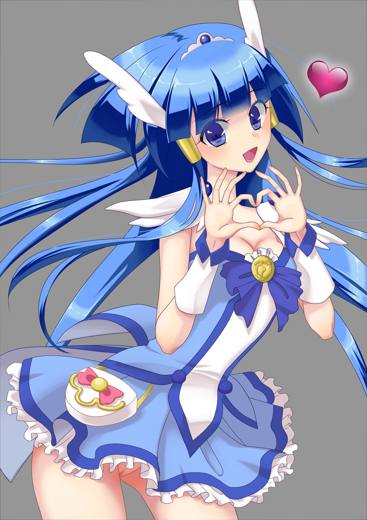 1girls aoki_reika blue_bow blue_bowtie blue_hair blue_shirt blue_skirt bottomless bow bowtie breasts brooch cure_beauty female female_only frilled_skirt frills hair_ornament happy heart jewelry long_hair magical_girl miniskirt open_mouth pleated_skirt precure pretty_cure pussy rule34 shirt short_sleeves skirt smile_precure tiara white_sleeves wing_hair_ornament wrist_cuffs