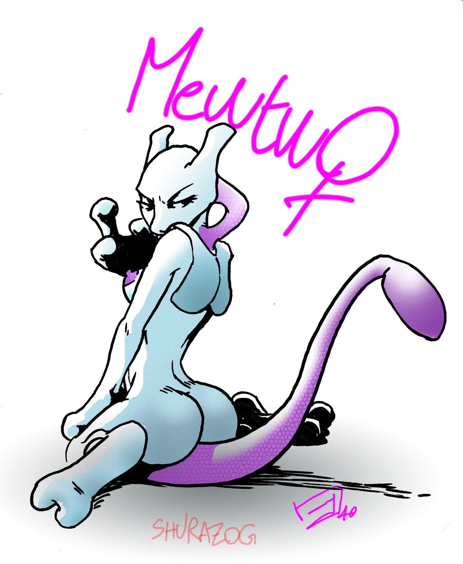 anthro ass breasts color female female_mewtwo female_only legendary_pokemon mewtwo nipples nude pokemon pokemon_(species) rule34 side_view sitting solo species_name tagme tail