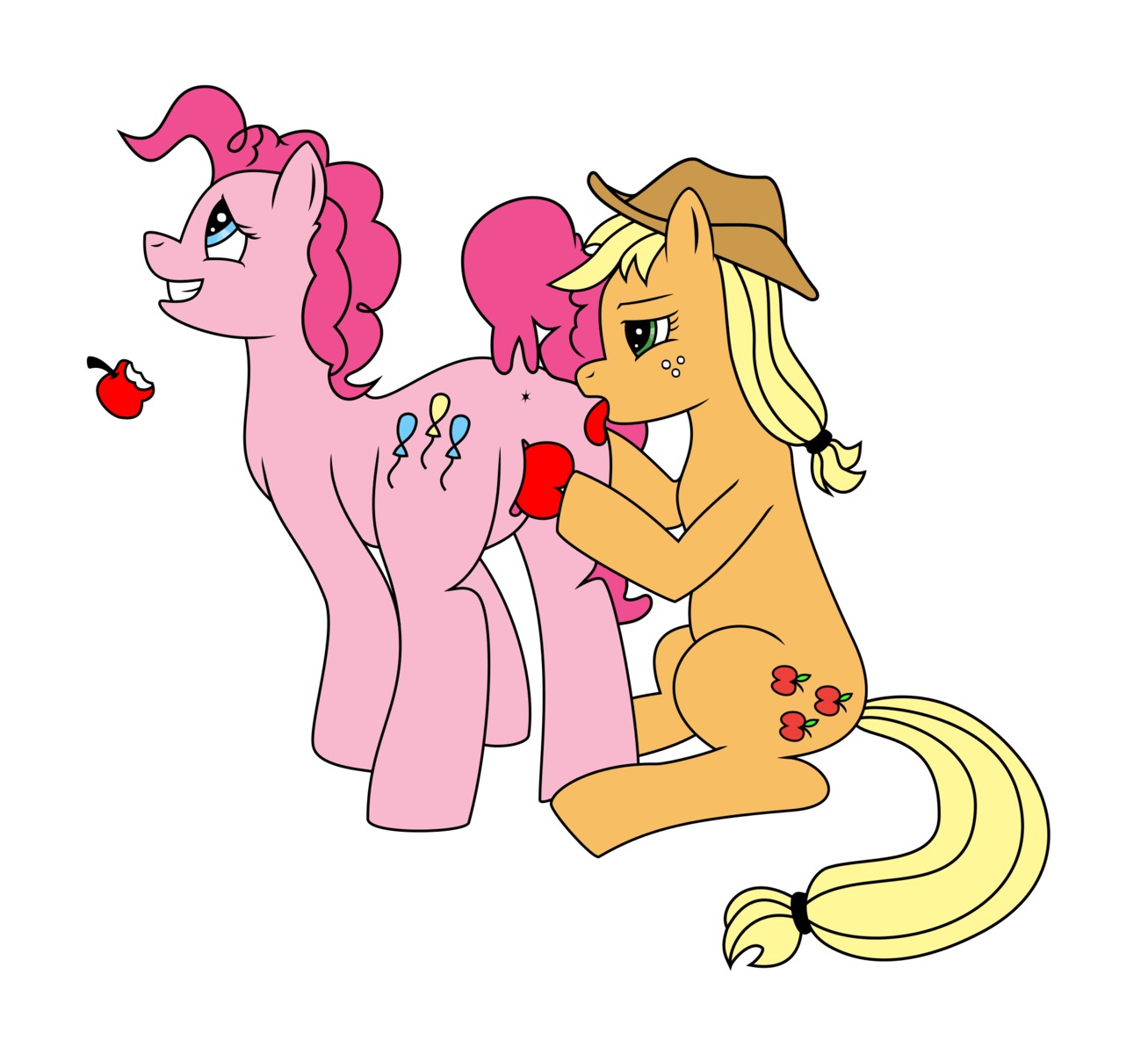 applejack_(mlp) beowulf87 earth_pony equine female female_only feral friendship_is_magic fur horse multiple_females my_little_pony orange_fur pink_fur pinkie_pie_(mlp) pony rule34 smooth_skin yuri