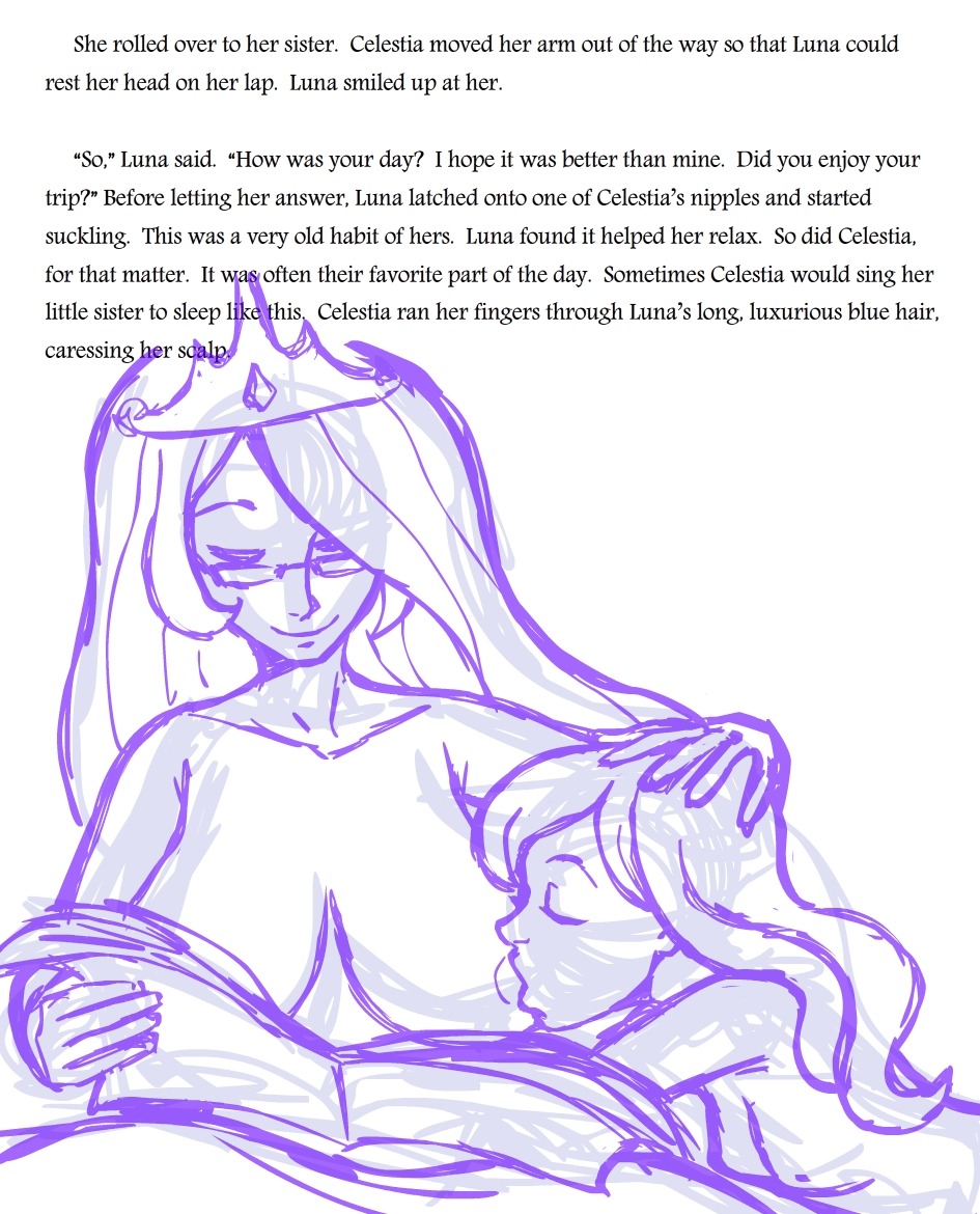 2girls breast_sucking breasts female friendship_is_magic humanized incest megasweet my_little_pony princess_celestia_(mlp) princess_luna_(mlp) rule34 smooth_skin yuri
