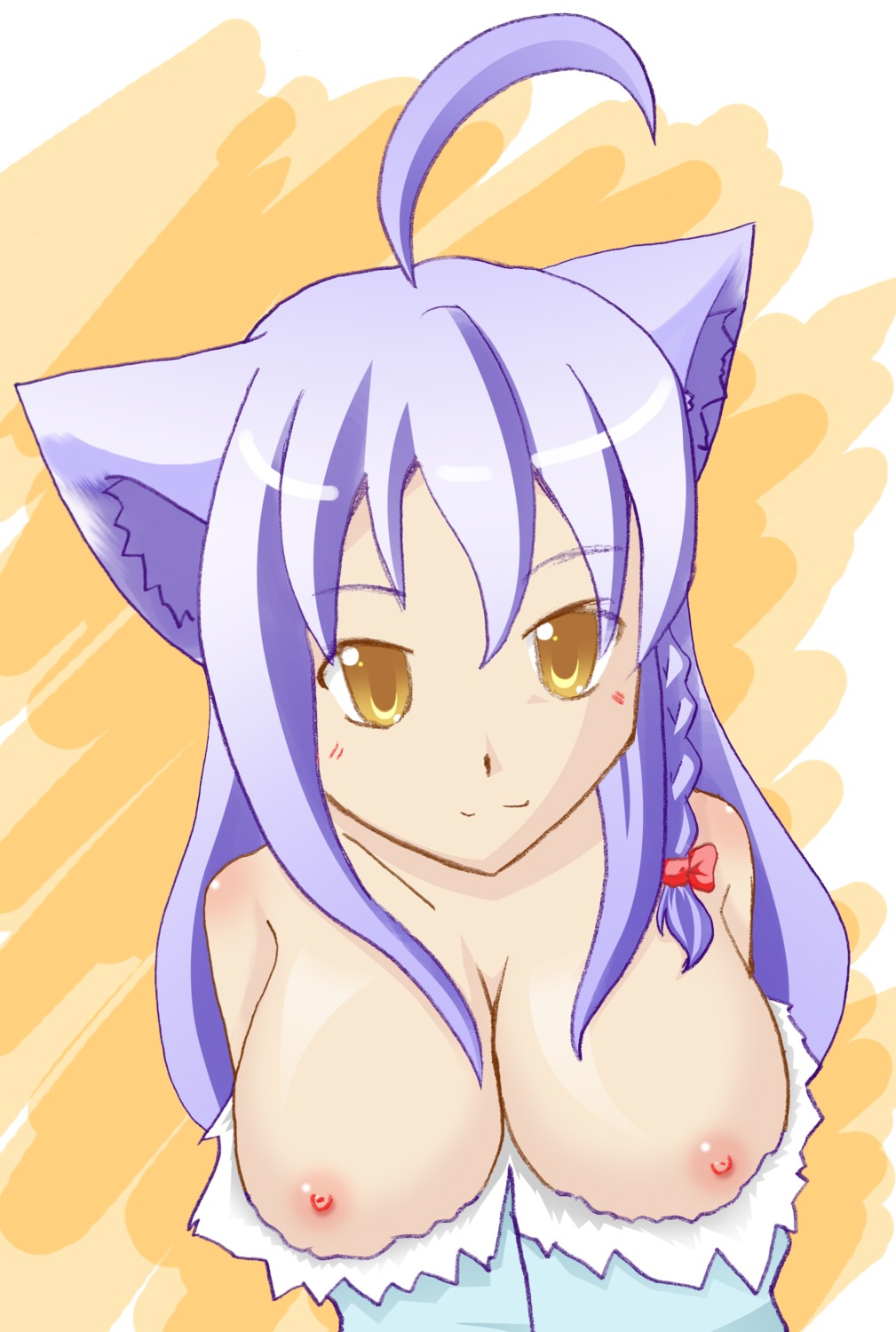 animal_ear breasts dog_days female highres large_breasts leonmitchelli_galette_des_rois nipples pointy_chin rule34 smile