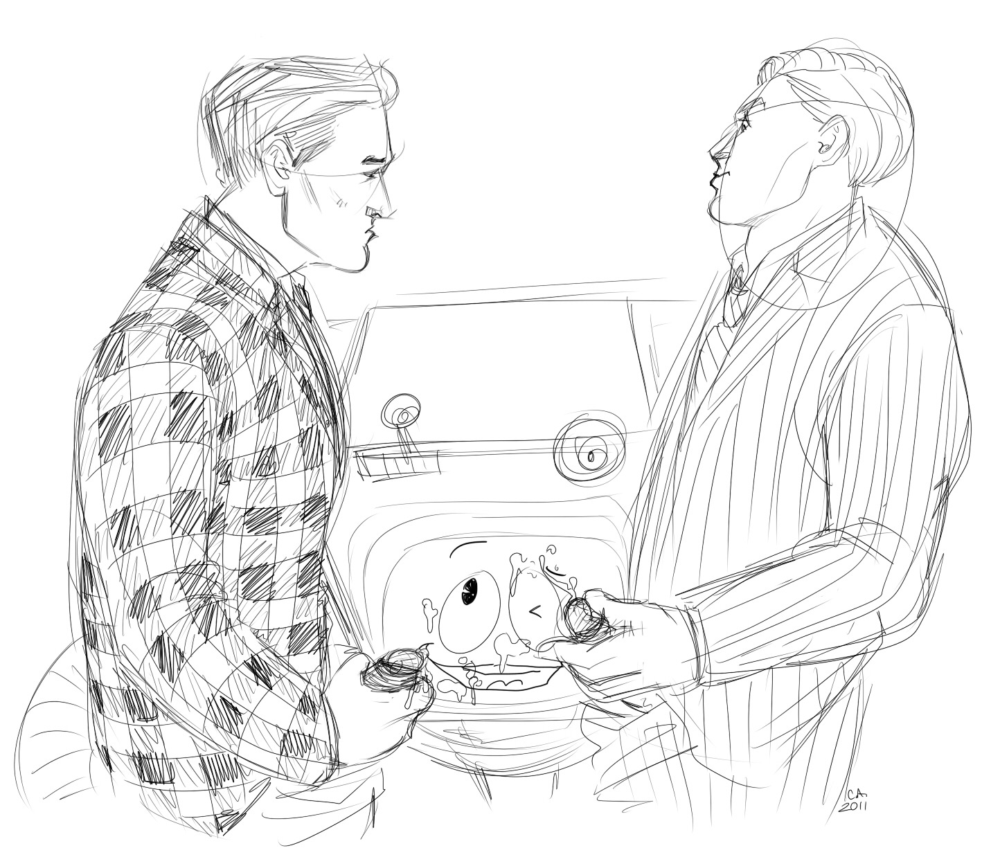 benny_gecko fallout fallout_new_vegas male no_artist no_source rule34 securitron_(fallout) swank yes_man_(fallout)