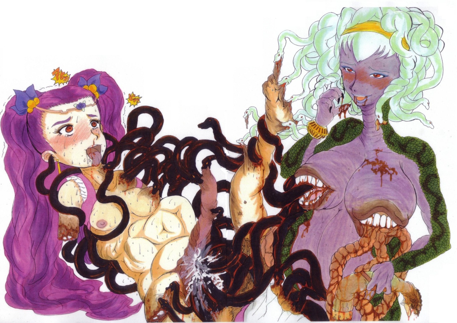 anacondy breasts clothing cum female gore guro ken_hayakawa large_breasts magical_girl milky_rose mimino_kurumi precure pretty_cure rule34 small_breasts tentacle yes!_precure_5