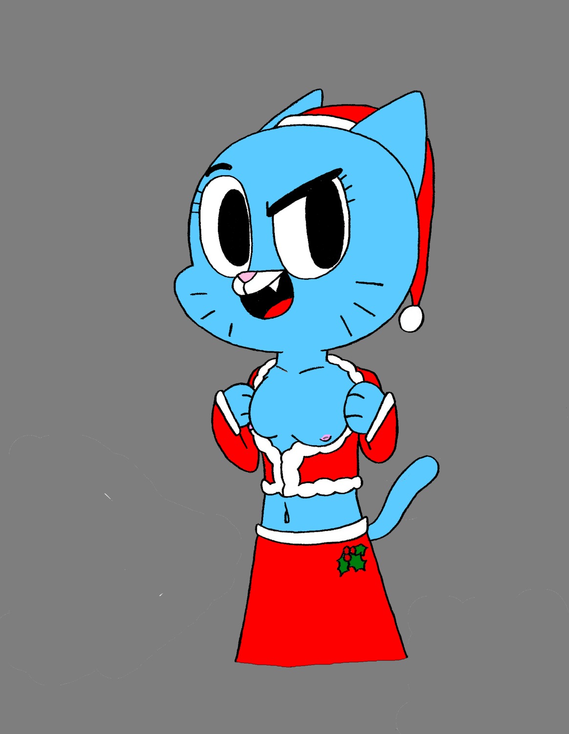 anthro christmas domestic_cat feline female furry nicole_watterson random_anon rule34 tagme the_amazing_world_of_gumball