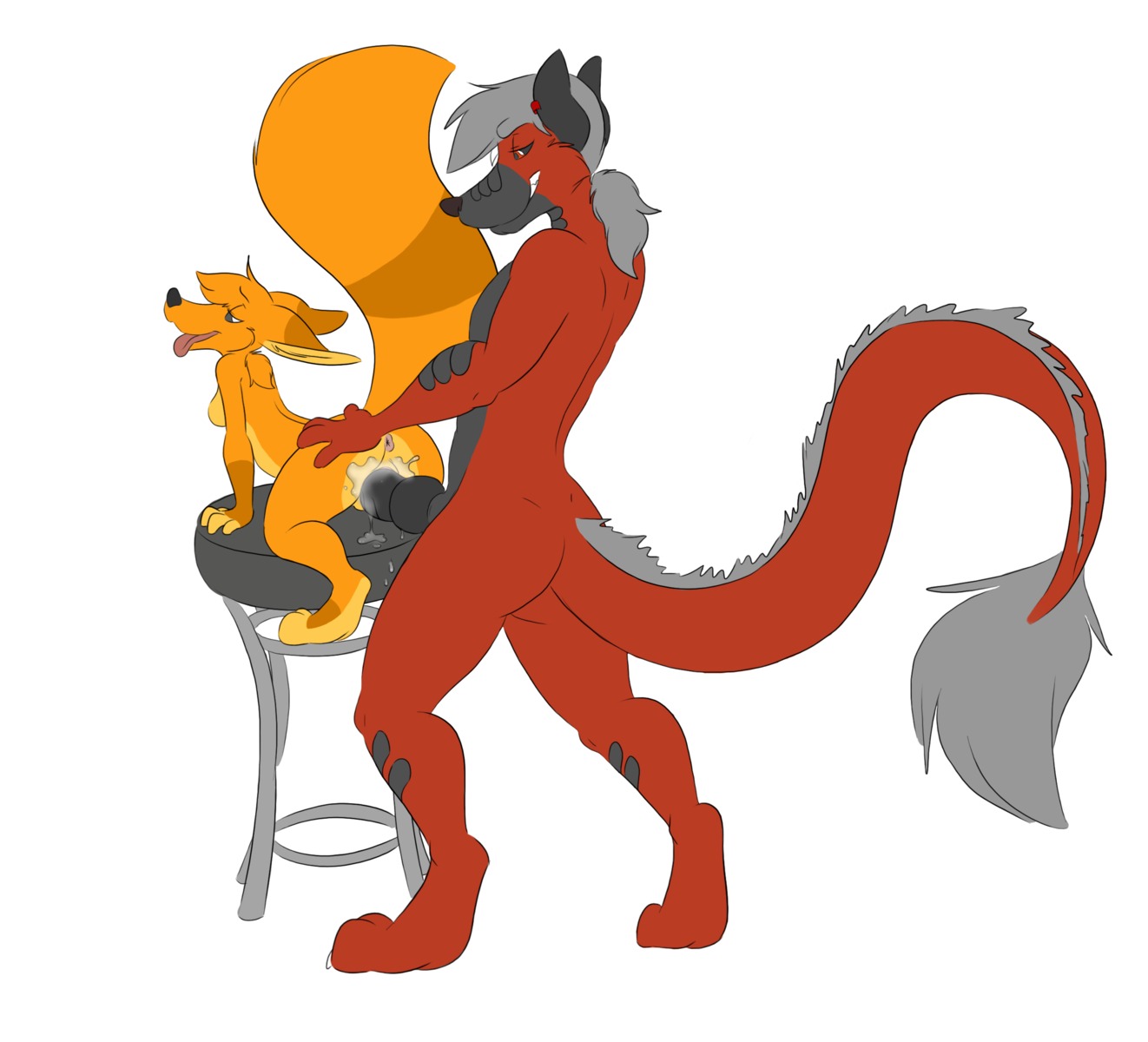 anthro anthro_on_anthro anthro_penetrated anthro_penetrating anthro_penetrating_anthro anus bodily_fluids breasts chair charlotte_(halbean) citra cum deskai dominant duo e621 erection female female_penetrated fluffy fluffy_tail fur furniture genital_fluids genitals halbean hi_res humanoid_genitalia humanoid_penis hybrid interspecies knot larger_dom larger_male male male/female male_penetrating male_penetrating_female mammal nude open_mouth penetration penile penile_penetration penis penis_in_vagina sex simple_background size_difference smaller_female smaller_penetrated tail tight_fit vaginal vaginal_penetration vulva white_background