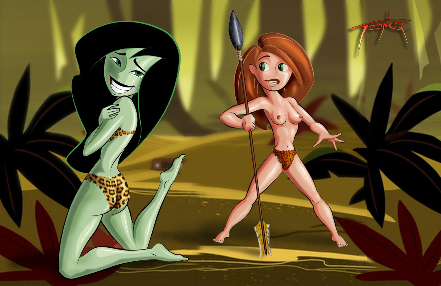 disney female female_only human kim_possible kimberly_ann_possible multiple_females multiple_girls nipples rule34 shego straight_hair tagme tooner