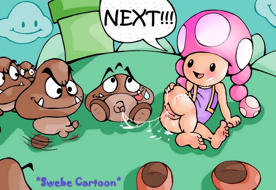 1girls 4boys after_sex after_vaginal anus ass balls blush cum cum_in_pussy cum_inside feet female goomba hill holding_mushroom little_penis male mario_(series) nintendo outdoors penis pink_hair pussy rule34 shoes speech_bubble super_mario_bros. swebe toadette twin_braids