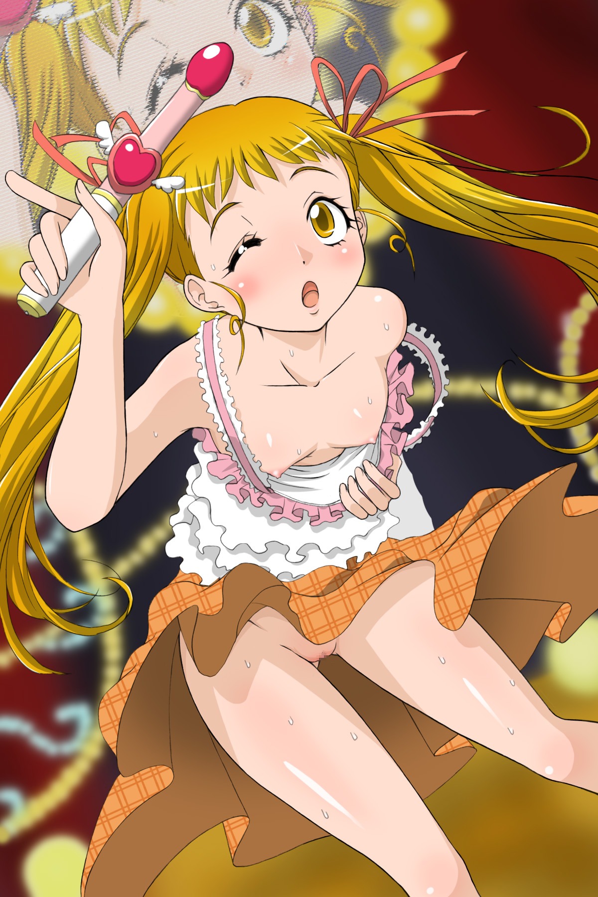 1girls breasts censored clothing female hanamiya_mitsuhiko kasugano_urara precure pretty_cure rule34 skirt small_breasts tagme yes!_precure_5