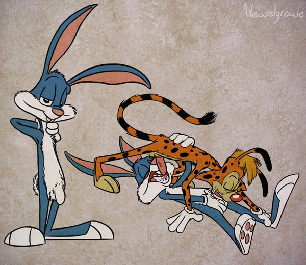 69_position animal_genitalia anthro anthro_on_anthro bodily_fluids bonkers_(series) bonkers_d._bobcat buster_bunny crossover cum cum_in_mouth cum_inside deep_throat disney e621 erection eyes_closed felid feline fellatio flaccid genital_fluids genitals group lagomorph leporid looking_at_viewer lynx male male/male male_penetrated male_penetrating male_penetrating_male mammal nude open_mouth oral oral_penetration paws penetration penile penis rabbit sex sheath standing tail tiny_toon_adventures toony warner_brothers weaselgrease
