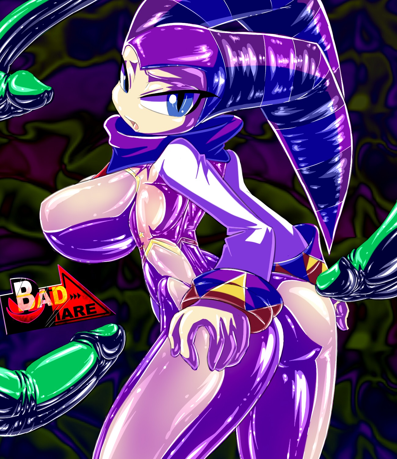 abstract_background big_breasts breasts butt disembodied_penis e621 female gblastman genitals group hi_res humanoid imminent_sex looking_back male nightmaren nights_(nights_into_dreams) nights_into_dreams not_furry penis penis_tentacles sega simple_background solo_focus standing tentacles