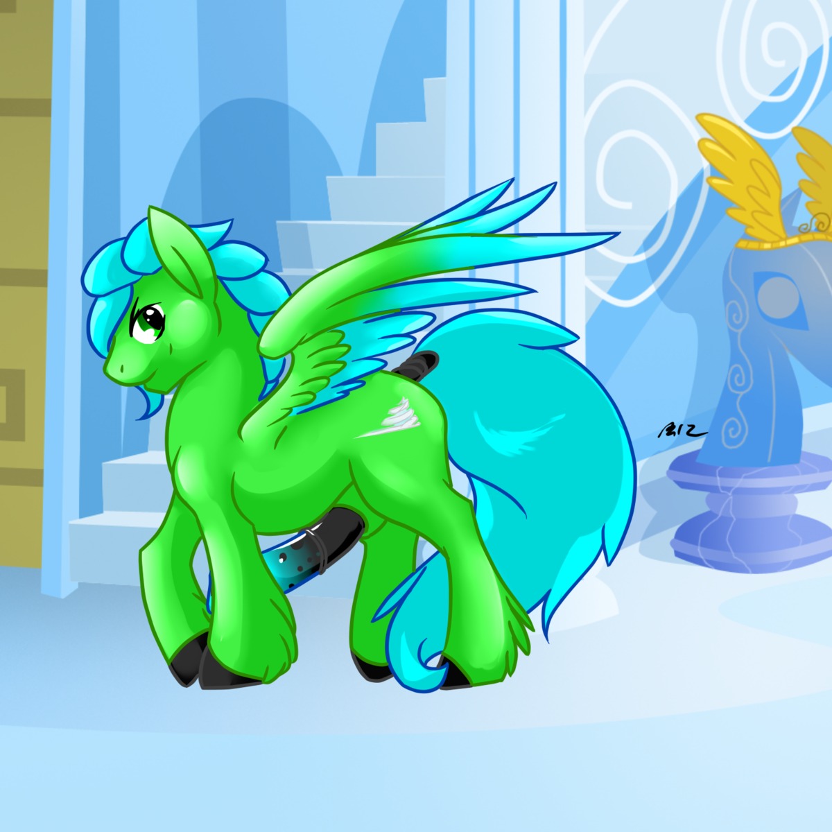 1:1 2012 animal_genitalia animal_penis blue_hair cutie_mark e621 emerald_sky equid equine equine_genitalia equine_penis erection fan_character feathered_wings feathers feral genitals hair hasbro hi_res male mammal my_little_pony mythological_creature mythological_equine mythology pegasus penis severus smile solo wings