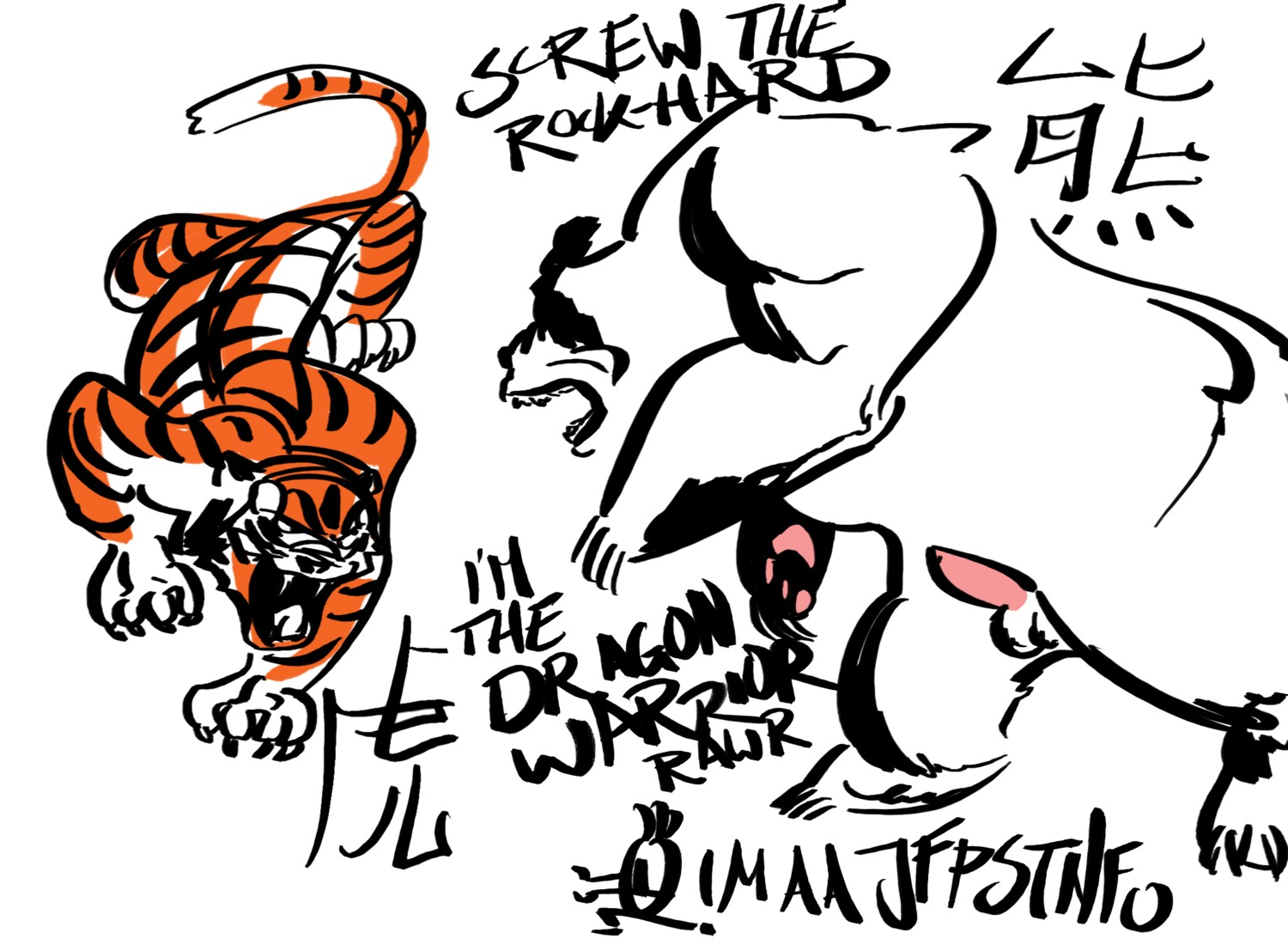 animal bear dreamworks feline female feral giant_panda imaajfpstnfo kung_fu_panda male master_po_ping master_tigress panda po rule34 tagme tiger