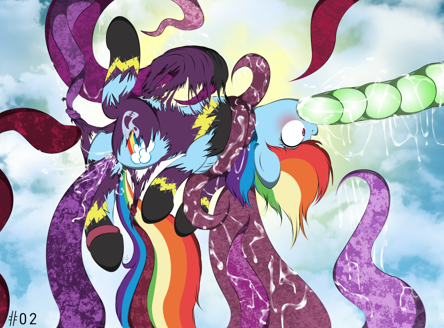 absurd_res ambiguous_penetration blue_body blue_feathers blue_fur blush bodily_fluids clothing cum cum_in_mouth cum_inside cum_on_tentacle cutie_mark double_penetration e621 equid equine feathered_wings feathers fellatio female feral forced friendship_is_magic fur genital_fluids genitals group group_sex hair hasbro hi_res mammal multicolored_hair multicolored_tail multiple_penetration my_little_pony mythological_creature mythological_equine mythology oral oral_penetration pegasus penetration penile rainbow_dash_(mlp) rainbow_hair rainbow_tail rape sex spitroast tail tentacle_in_mouth tentacle_penetration tentacle_rape tentacle_sex tentacles torn_clothing undressing upside_down v-d-k vulva wings
