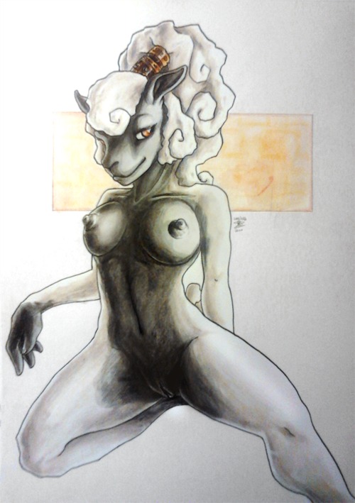 anthro breasts female nude penelope pussy rule34 shalinka sheep solo