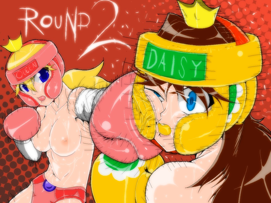 2girls blonde_hair blue_eyes boxing boxing_gloves boxing_headgear breasts brown_hair catfight cheek_punch color crown duo elbow_gloves eyebrows_visible_through_hair eyes_visible_through_hair female female_only fight gloves hair_between_eyes half-closed_eye headgear human human_only light-skinned_female light_skin lips long_hair mario_(series) mouth_guard multiple_females multiple_girls nintendo nipples nude pale-skinned_female pale_skin panties parted_bangs pink_boxing_gloves pink_boxing_headgear pink_gloves pink_headgear pink_panties princess_daisy princess_peach pugilismx punch rule34 shiny_hair shiny_skin shoulder_length_hair straight_hair text topless topless_boxing wide_eyed wide_hips yellow_boxing_gloves yellow_boxing_headgear yellow_gloves yellow_headgear