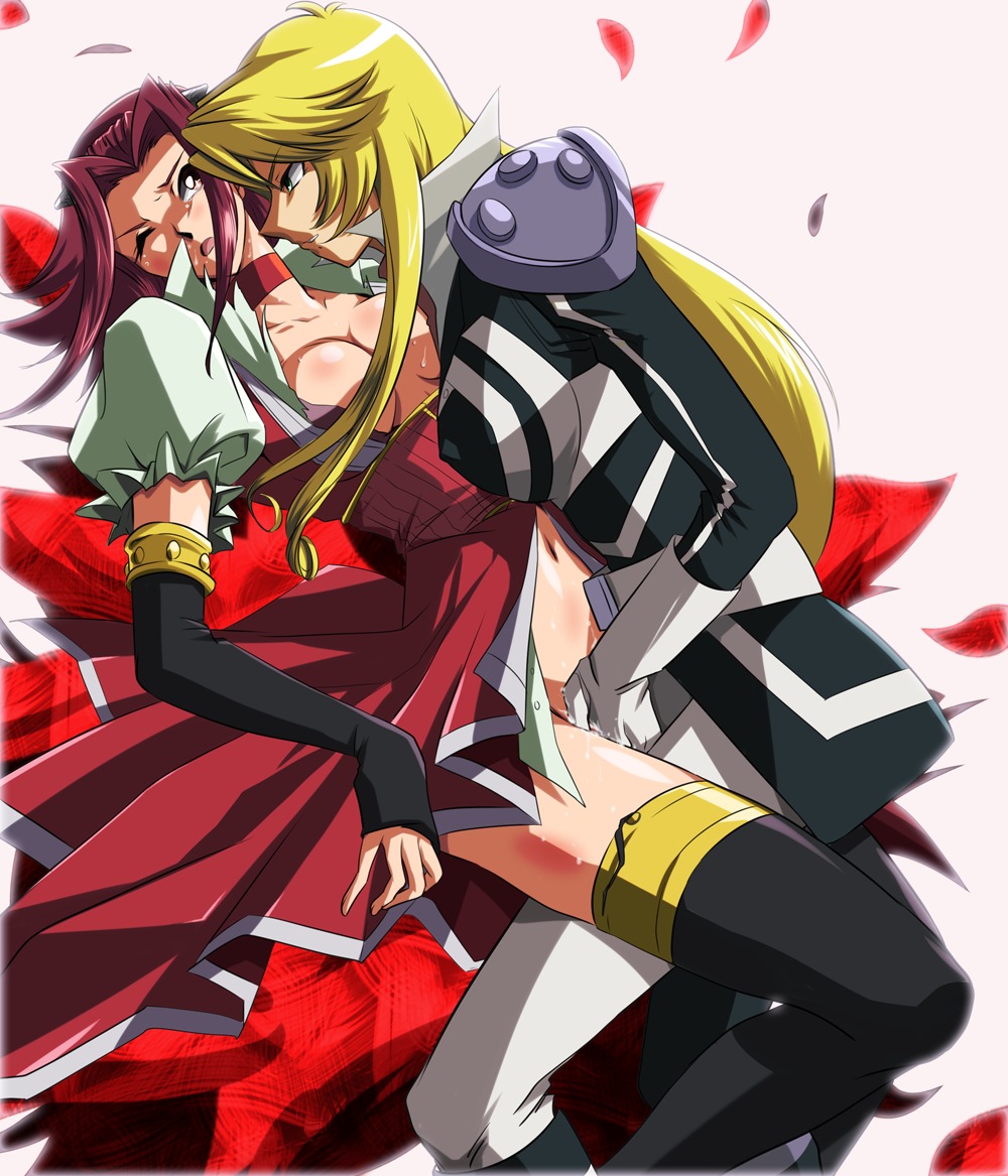 2girls akiza_izinski ashi_ura clothing female fingering human izayoi_aki multiple_females multiple_girls rule34 sherry_leblanc yu-gi-oh! yu-gi-oh!_5d's yuri