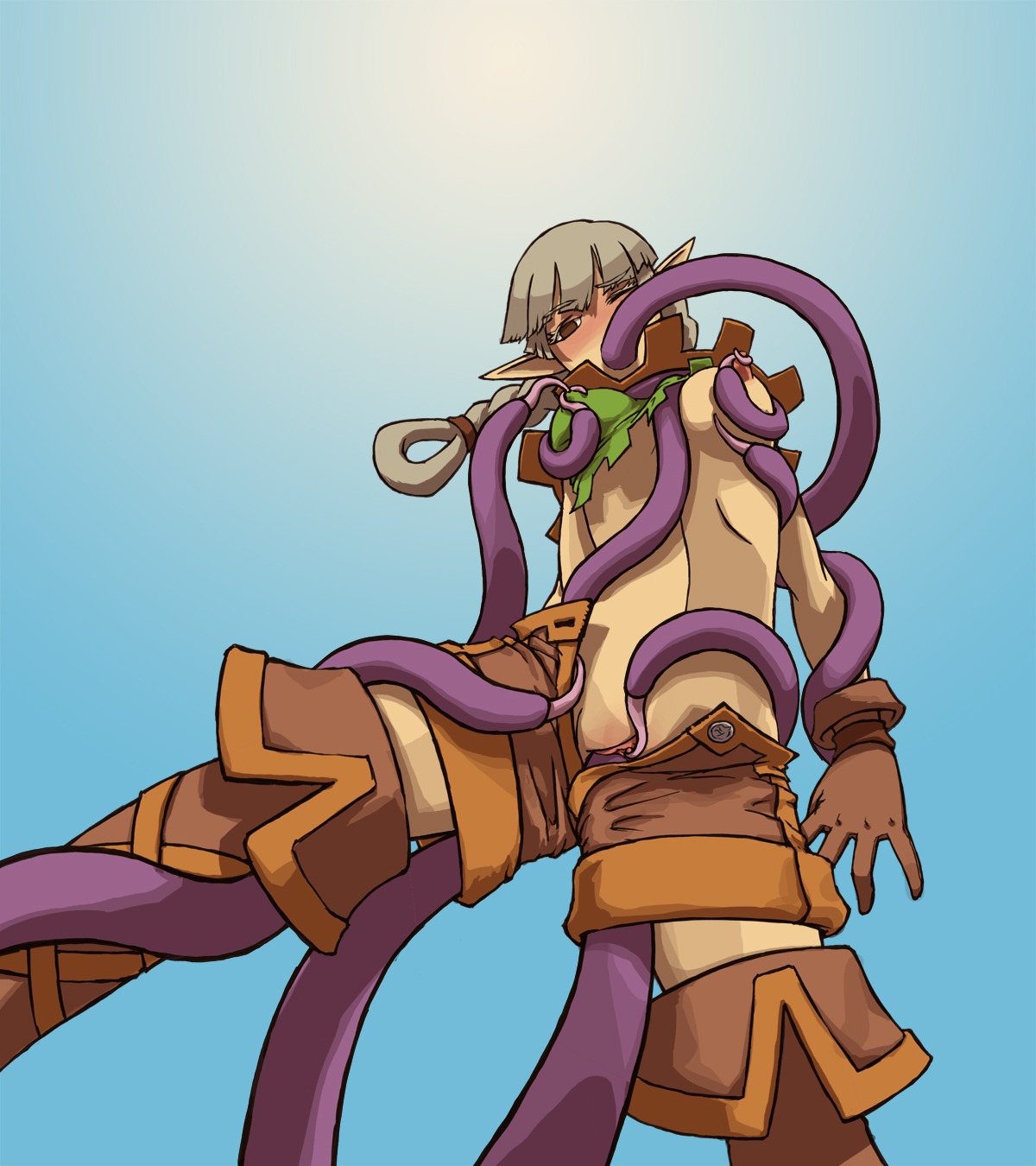 breasts color dragon's_crown elf female nipples pussy rule34 tagme tentacle