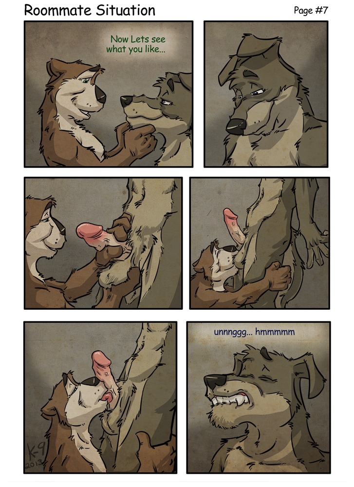 2013 anthro athletic ball_fondling ball_suck balls bite biting_lip biting_own_lip canid canine circumcised comic dialogue duo e621 english_text erection fondling fur genitals handjob holding_penis humanoid_genitalia humanoid_penis k-9 licking lips male male/male male_penetrated male_penetrating male_penetrating_male mammal multiple_scenes mustelid nude oral otter penetration penile penis penis_grab self_bite sex smile sucking teeth text tongue tongue_out vein