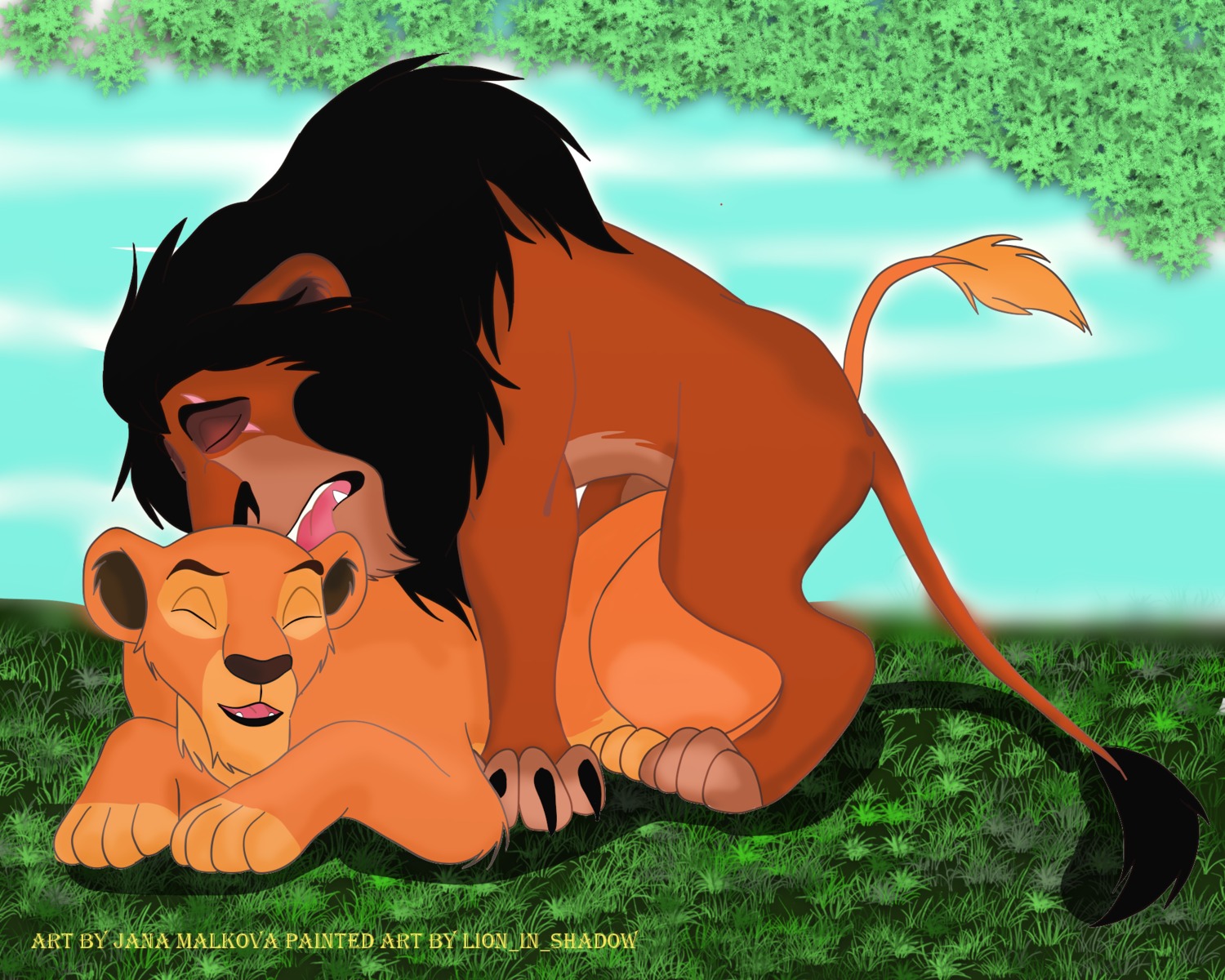 4_toes 5:4 all_fours black_claws claws digitigrade disney doggystyle duo e621 eyes_closed feet felid female female_penetrated feral feral_on_feral from_behind_position fur grass hi_res licking lion lying male male/female male_penetrating male_penetrating_female mammal nala_(the_lion_king) on_front open_mouth orange_body orange_fur orange_tail pantherine penetration plant scar scar_(the_lion_king) sex side_view tail tail_tuft teeth the_lion_king toes tongue tongue_out tuft unknown_artist
